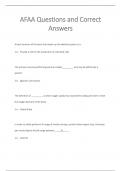 AFAA Questions and Correct  Answers