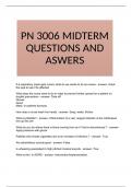 PN 3006 MIDTERM QUESTIONS AND ANSWERS