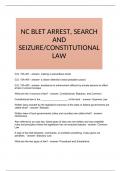 NC BLET ARREST, SEARCH AND SEIZURE/CONSTITUTIONAL LAW