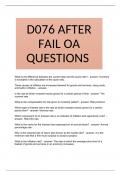 D076 AFTER FAIL OA QUESTIONS AND ANSWERS