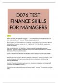 D076 TEST FINANCE SKILLS FOR MANAGERS 