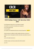 CRCR Multiple Choice/ 140+ Qs & Ans/ 2024-2025.