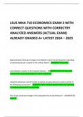   LSUS MHA 710 ECONOMICS EXAM 3 WITH CORRECT QUESTIONS WITH CORRECTRY ANALYZED ANSWERS (ACTUAL EXAM) ALREADY GRADED A+ LATEST 2024 – 2025