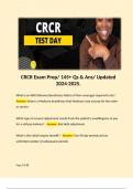 CRCR Exam Prep/ 145+ Qs & Ans/ Updated 2024-2025.