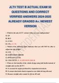 JLTV TEST A and B ACTUAL EXAM QUESTIONS AND CORRECT VERIFIED ANSWERS 2024-2025 ALREADY GRADED A+. NEWEST VERSION.