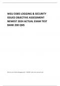 WGU D385 LOGGING & SECURITY ISSUES OBJECTIVE ASSESSMENT NEWEST 2024 ACTUAL EXAM TEST BANK 200 QNS