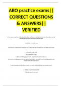 ABO practice exams|| CORRECT QUESTIONS & ANSWERS|| VERIFIED