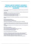 TEXAS LAW OF AGENCY ACEABLE PRACTICE TESTS4 QUESTIONS AND ANSWERS