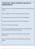 Cell Division - Mitosis And Meiosis Questions & Detailed Answers