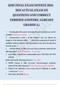 QME FINAL EXAM NEWEST 2024-2025 ACTUAL EXAM 155 QUESTIONS AND CORRECT VERIFIED ANSWERS. ALREADY GRADED A+