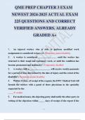 QME PREP CHAPTER 3 EXAM NEWEST 2024-2025 ACTUAL EXAM 225 QUESTIONS AND CORRECT VERIFIED ANSWERS. ALREADY GRADED A+.