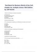  Test Bank for Beckers World of the Cell: chapter 4a, multiple choice 10th Edition by Jeff Hardin