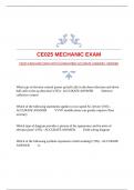 CE025 MECHANIC EXAM WITH GUARANTEED ACCURATE ANSWERS |VERIFIED