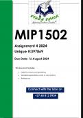 MIP1502 Assignment 2 (QUALITY ANSWERS) 2024