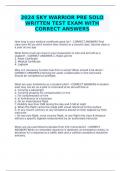 2024 SKY WARRIOR PRE SOLO WRITTEN TEST EXAM WITH CORRECT ANSWERS