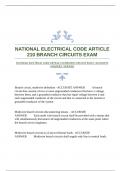 NATIONAL ELECTRICAL CODE ARTICLE 210 BRANCH CIRCUITS EXAM |ACCURATE ANSWERS |VERIFIED