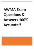 AWMA Exam Questions & Answers 100% Accurate!!