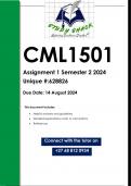 CML1501 Assignment 1 (QUALITY ANSWERS) Semester 2 2024