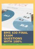 BMS 430 FINAL EXAM QUESTIONS WITH 100% PASSED ANSWERS!!