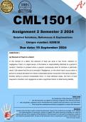 CML1501 Assignment 2 (COMPLETE ANSWERS) Semester 2 2024 (628838)- DUE 19 September 2024