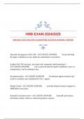 HRB EXAM 2024/2025 WITH GUARANTEED ACCURATE ANSWERS |VERIFIED