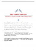 HRB FINAL EXAM TEST WITH GUARANTEED ACCURATE ANSWERS |VERIFIED