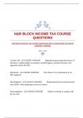 H&R BLOCK INCOME TAX COURSE QUESTIONS WITH GUARANTEED ACCURATE ANSWERS |VERIFIED