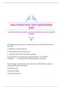 NALP PRACTICE TEST QUESTIONS 2024 WITH GUARANTEED ACCURATE ANSWERS |VERIFIED