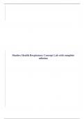 Shadow Health Respiratory Concept Lab with complete solution