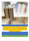 Advanced Training for Healthcare Security Personnel Cee Cee IAHSS ADVANCED 2024 Exam Review Questions with 100% Correct Answers | Graded A+