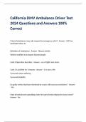 California DMV Ambulance Driver Test 2024 Questions and Answers 100% Correct