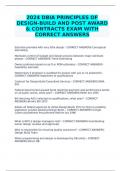 2024 DBIA PRINCIPLES OF DESIGN-BUILD AND POST AWARD & CONTRACTS EXAM WITH CORRECT ANSWERS