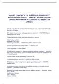 CAMRT EXAM WITH 150 QUESTIONS AND CORRECT ANSWERS (100% CORRECT VERIFIED ANSWERS) CAMRT CERTIFICATION EXAM 2024/2025 LATEST TEST BANK (NEW!!)