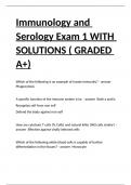 Immunology and Serology Exam 1 WITH SOLUTIONS ( GRADED A+).