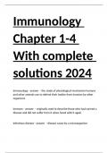 Immunology Chapter 1-4 With complete solutions 2024.