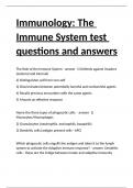 Immunology The Immune System test questions and answers.