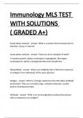 Immunology MLS TEST WITH SOLUTIONS ( GRADED A+).