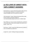 pc 832 LAWS OF ARREST WITH 100- CORRECT ANSWERS