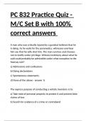 PC 832 Practice Quiz - MC Set B with 100- correct answers.