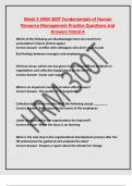 Week 5 HRM 300T Fundamentals of Human  Resource Management Practice Questions and  Answers Rated A