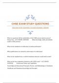 CHSE EXAM STUDY QUESTIONS |ACCURATE ANSWERS |VERIFIED