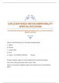 CHS [CERTIFIED HISTOCOMPATIBILITY SPECIALIST] EXAM |ACCURATE ANSWERS |VERIFIED |UPDATED