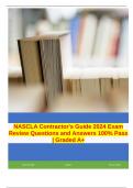 NASCLA Contractor's Guide 2024 Exam Review Questions and Answers 100% Pass | Graded A+