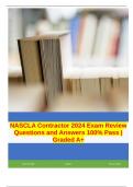 NASCLA Contractor 2024 Exam Review Questions and Answers 100% Pass | Graded A+