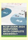 RCSP EXAM 2024 QUESTIONS WITH COMPLETE ANSWERS!!