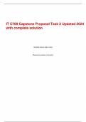 WGU  IT C769 Capstone Proposal Task 2 Updated 2024 with complete solution