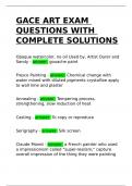 GACE ART EXAM QUESTIONS WITH COMPLETE SOLUTIONS