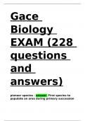 Gace Biology EXAM (228 questions and answers).