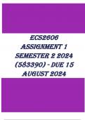 ECS2606 Assignment 1 Semester 2 2024 (583390) - DUE 15 August 2024   100% satisfaction guarantee