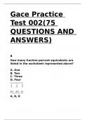 Gace Practice Test 002(75 QUESTIONS AND ANSWERS)